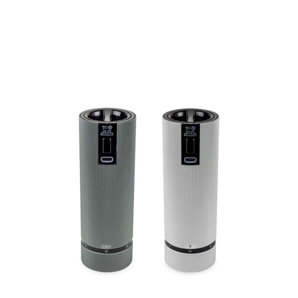 Moulin à poivre ou sel électrique en aluminium Duo Line ELECTRIC Peugeot 15 cm personnalisé