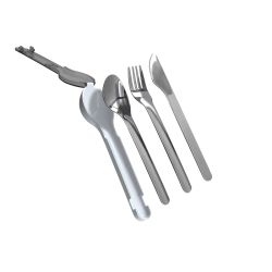 Set de 3 couvert en inox personnalisé en quadri étui rigide Express Set de 3 couvert en inox personnalisé en quadri étui rigide Express
