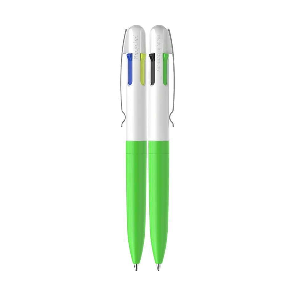 Stylo à bille 4 couleurs publicitaire recyclé Take 4 de Schneider fabriqué en Europe