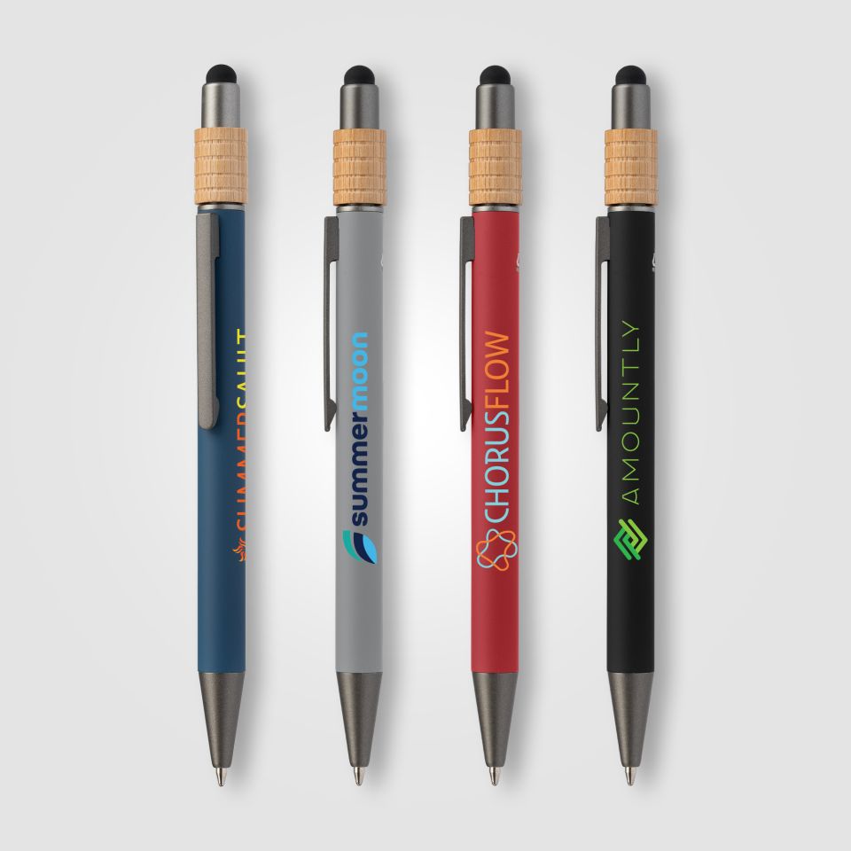 Stylo en aluminium personnalisé recyclé avec stylet
