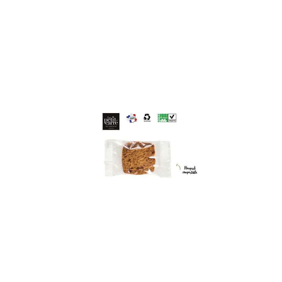 Sablé pur beurre bio personnalisé en sachet individuel compostable fabriqué en France