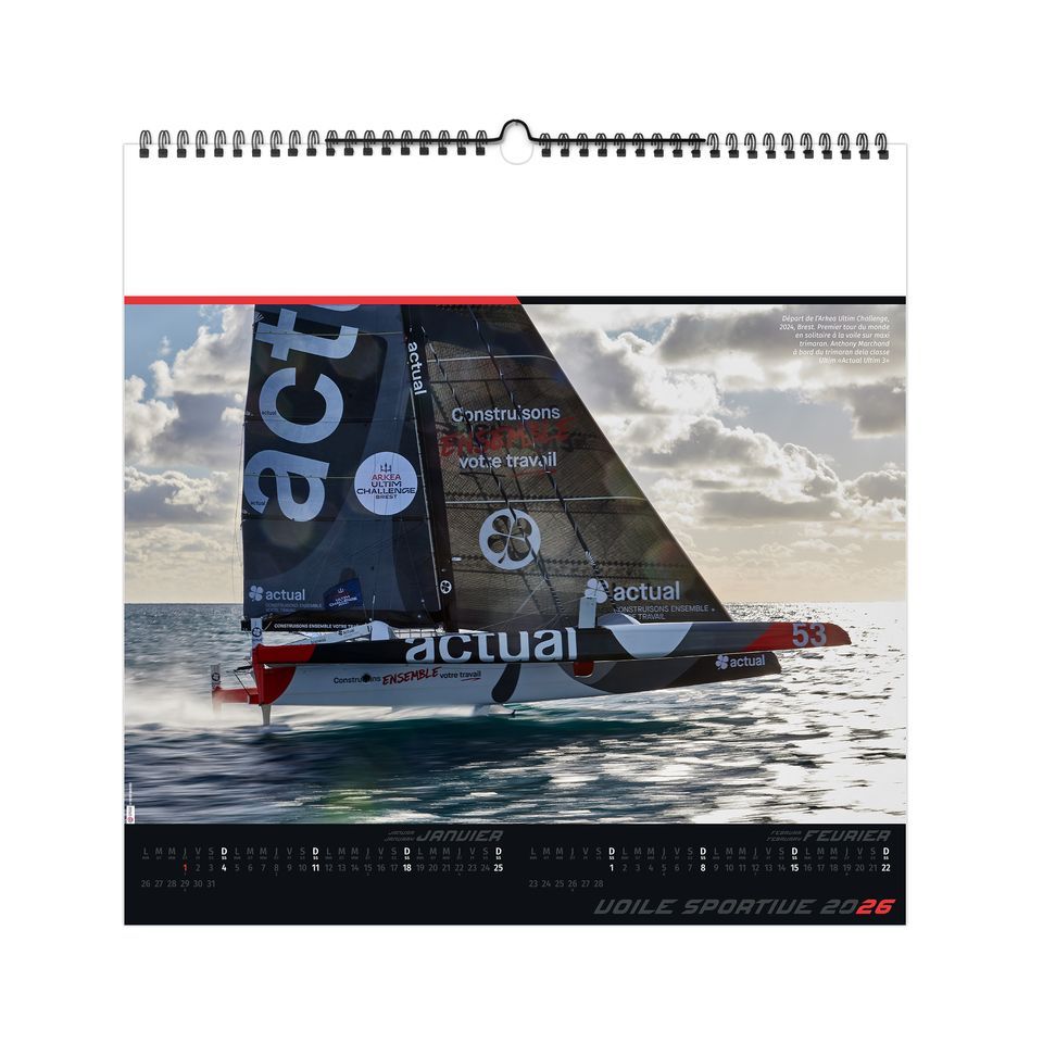 Calendrier personnalisable fabriqué en France 7 feuillets Voile Sportive grand format
