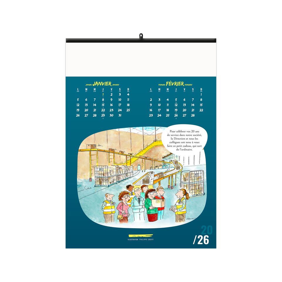 Calendrier personnalisable 6 et 7 feuilletsTrait d'humour