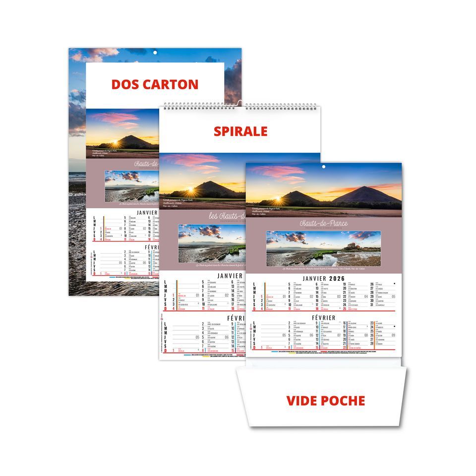 Calendrier personnalisable 6 feuillets En France