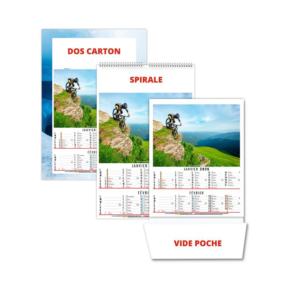 Calendrier personnalisable fabriqué en France 6 feuillets Pierre