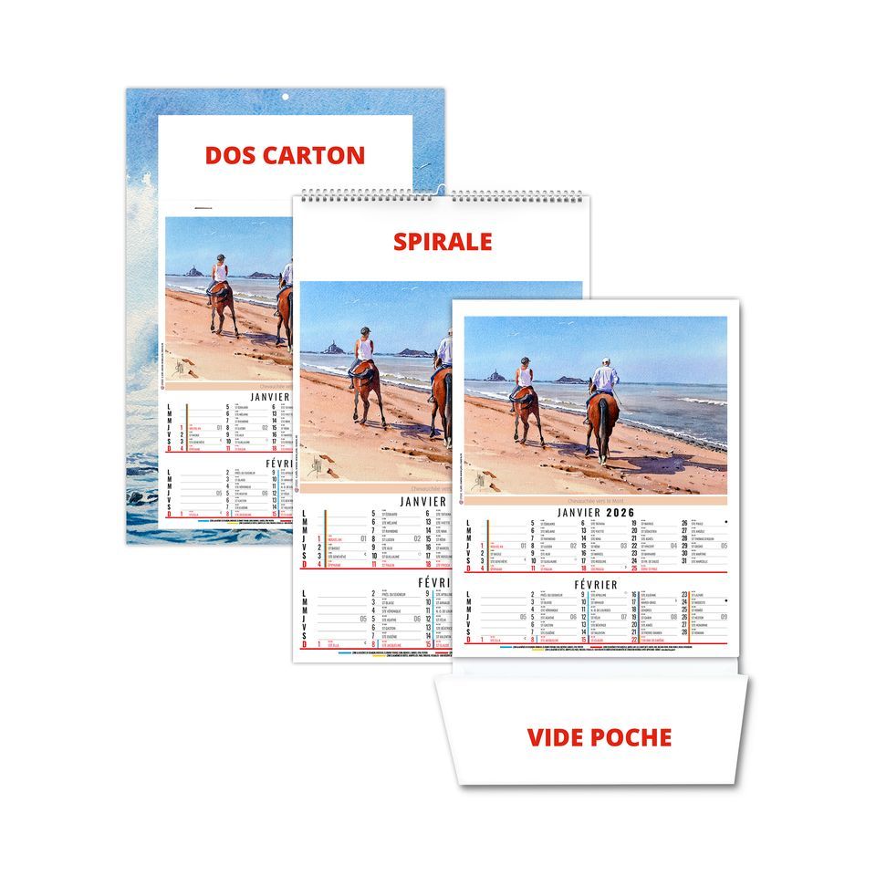 Calendrier personnalisable fabriqué en France 6 feuillets Zoé