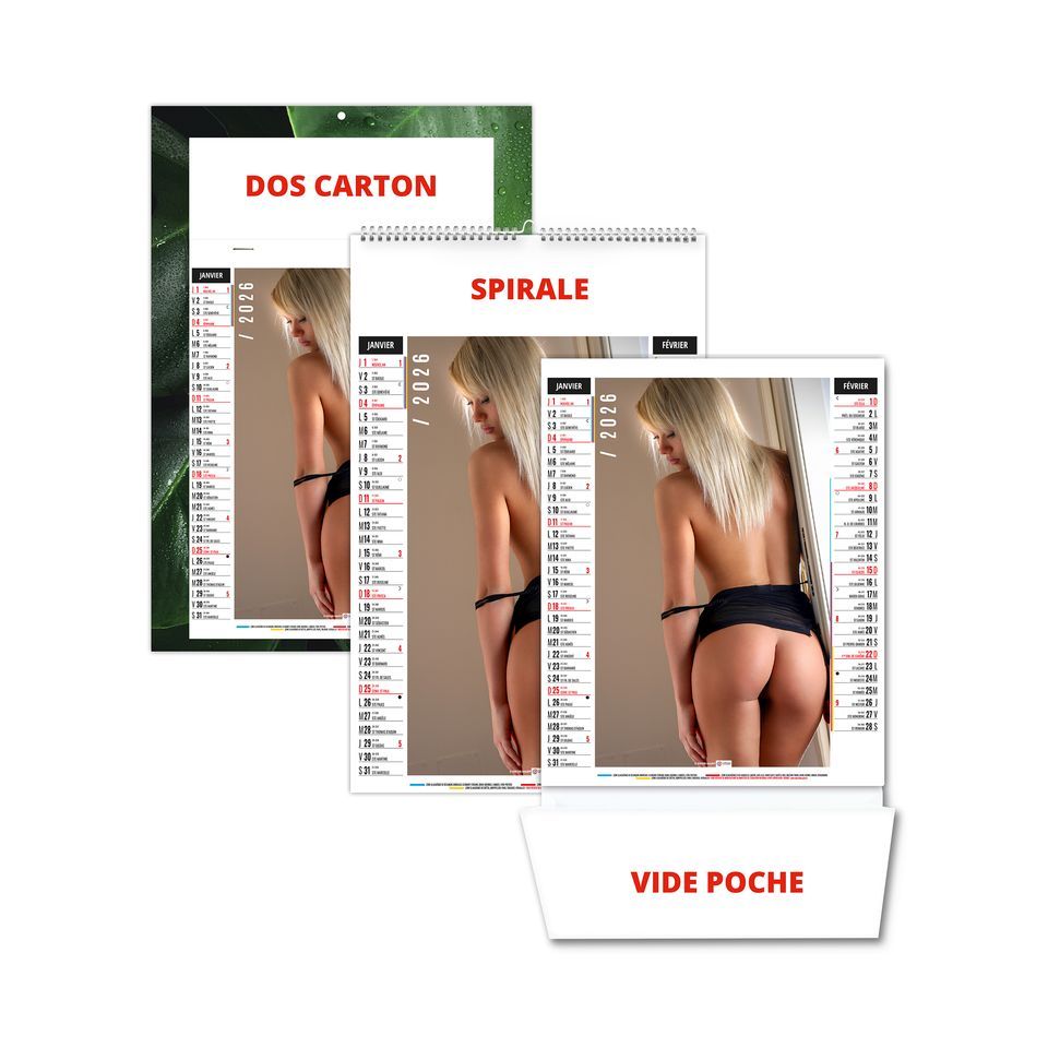 Calendrier personnalisable fabriqué en France 6 feuillets Carmen