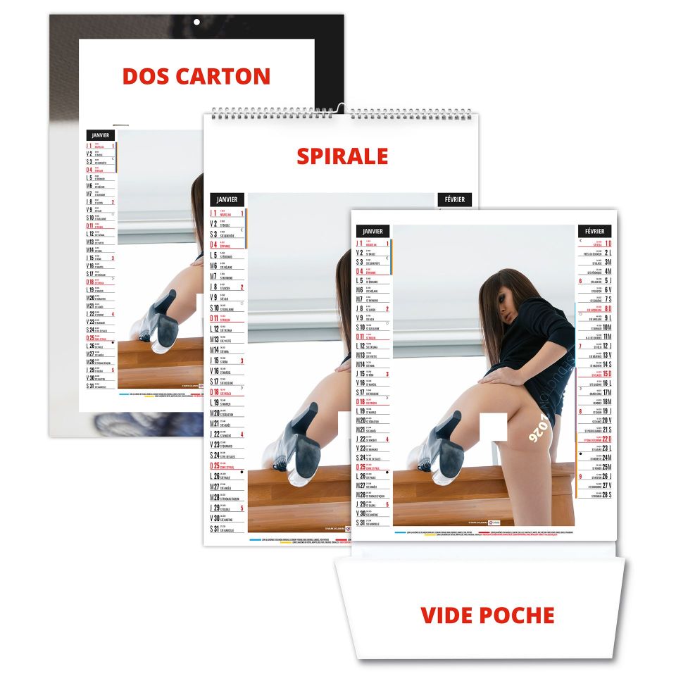 Calendrier personnalisable fabriqué en France 6 feuillets Eve