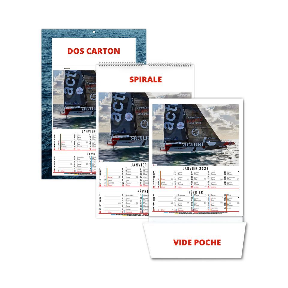 Calendrier personnalisable fabriqué en France 6 feuillets Thomas