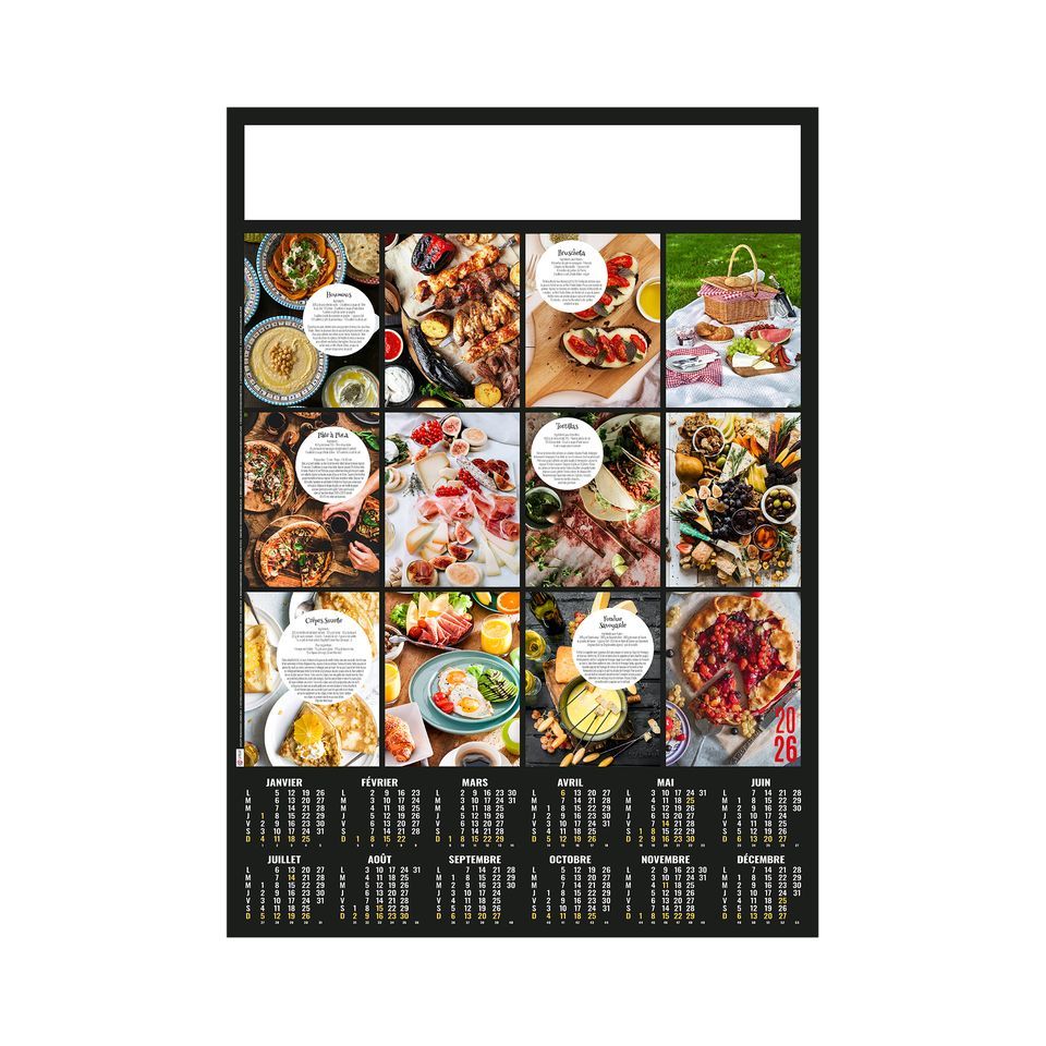 Poster publicitaire fabriqué en France Recettes 500x700 mm