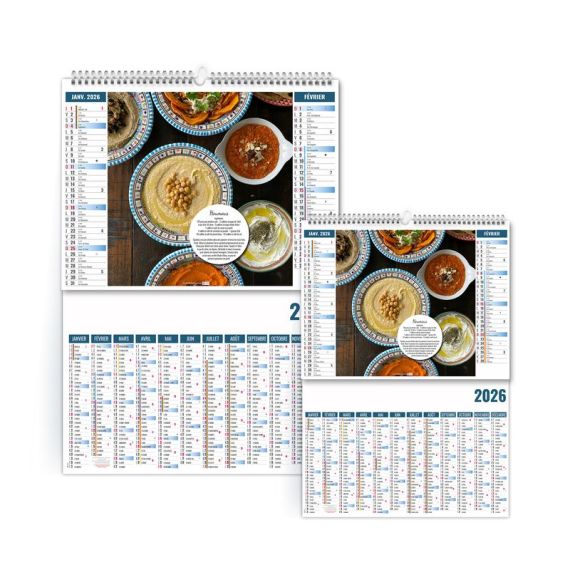 Calendrier personnalisable fabriqué en France 2 en 1 Fooding Calendrier personnalisable fabriqué en France 2 en 1 Fooding