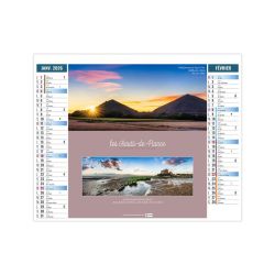 Calendrier personnalisé 6 feuillets Paysages de France 2 en 1 Calendrier personnalisé 6 feuillets Paysages de France 2 en 1