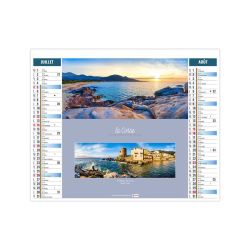 Calendrier personnalisé 6 feuillets Paysages de France 2 en 1 Calendrier personnalisé 6 feuillets Paysages de France 2 en 1