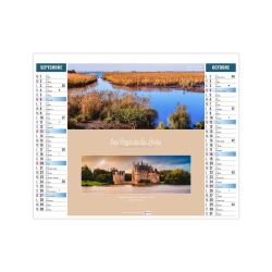 Calendrier personnalisé 6 feuillets Paysages de France 2 en 1 Calendrier personnalisé 6 feuillets Paysages de France 2 en 1