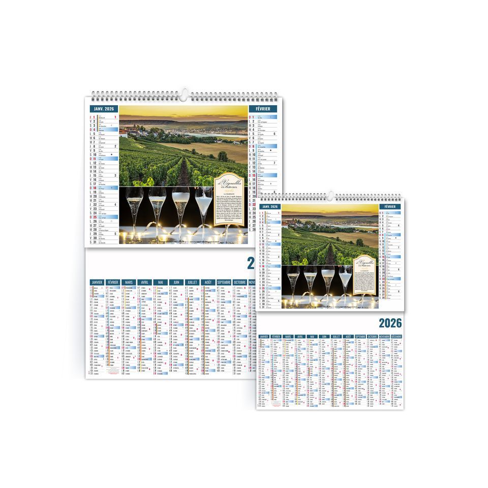 Calendrier personnalisable fabriqué en France Terroir 2 en 1