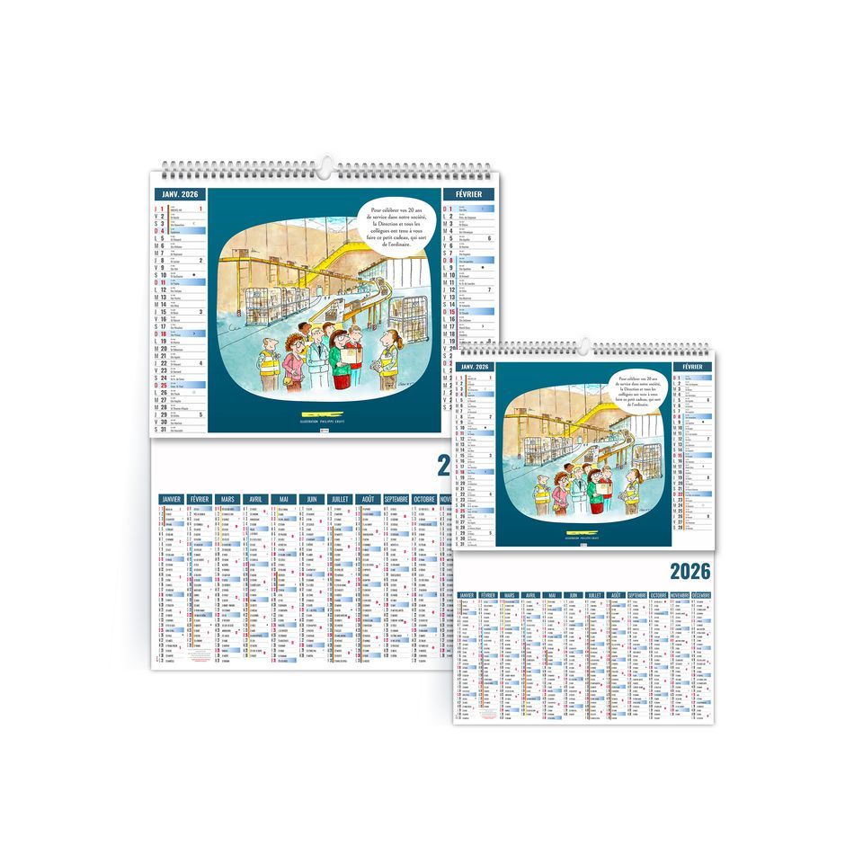 Calendrier personnalisable 6 feuillets Humour 2 en 1