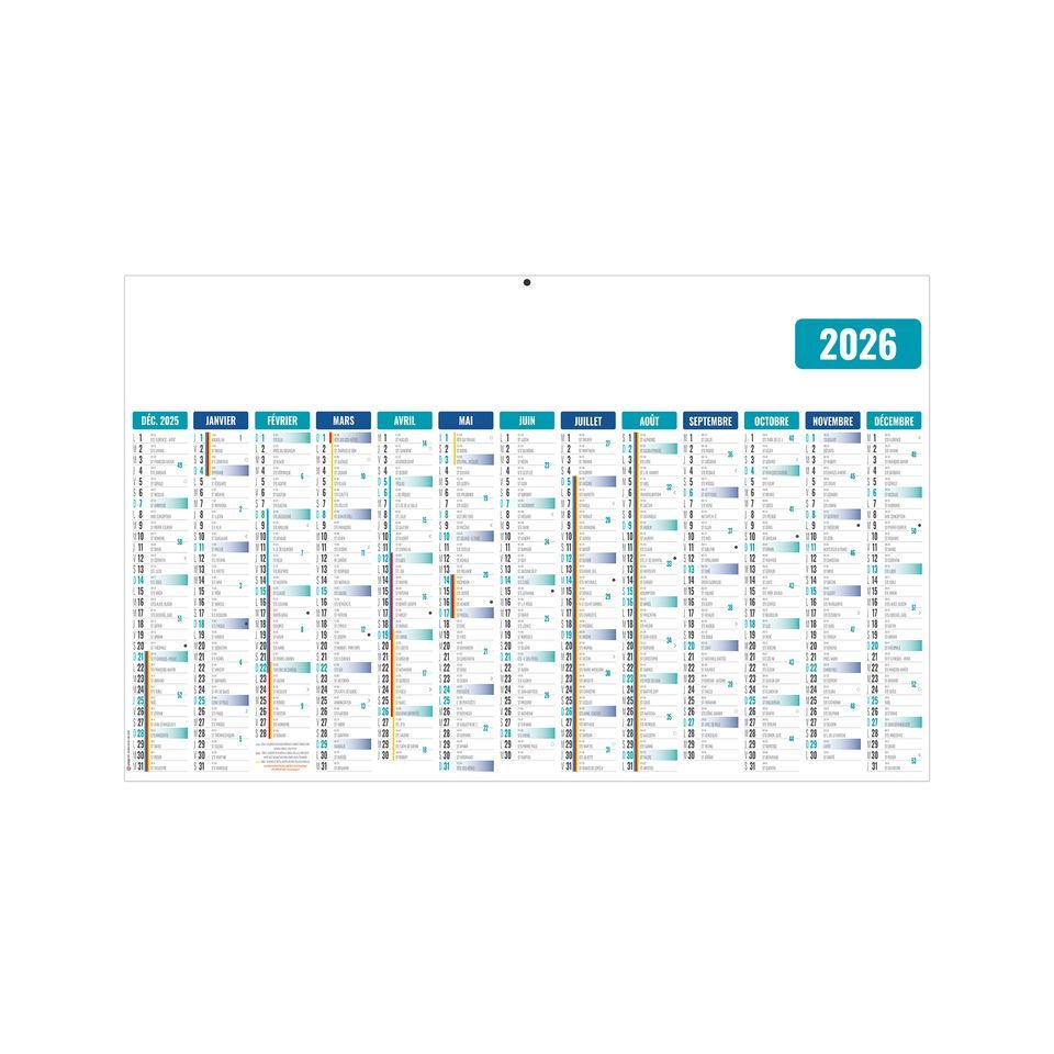 Calendrier économique publicitaire fabriqué en France bancaire Ecomax Souple