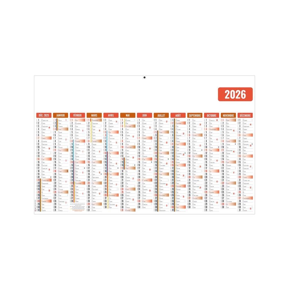 Calendrier économique publicitaire fabriqué en France bancaire Ecomax Souple