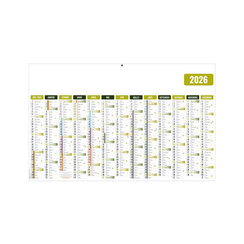 Calendrier économique publicitaire fabriqué en France bancaire Ecomax Souple