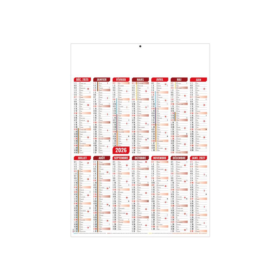 Calendriers bancaires personnalisables fabriqués en France Marianne Souples