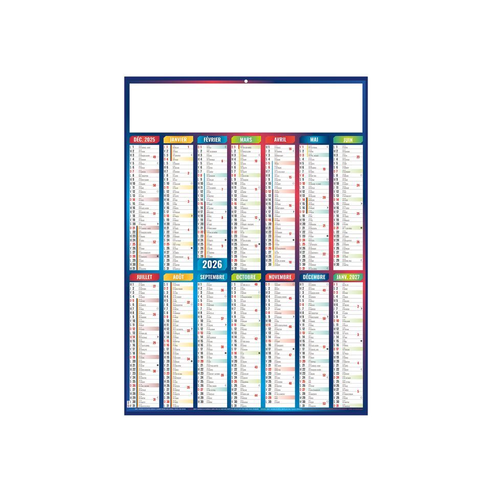 Calendriers bancaires personnalisables fabriqués en France Marianne Rigides