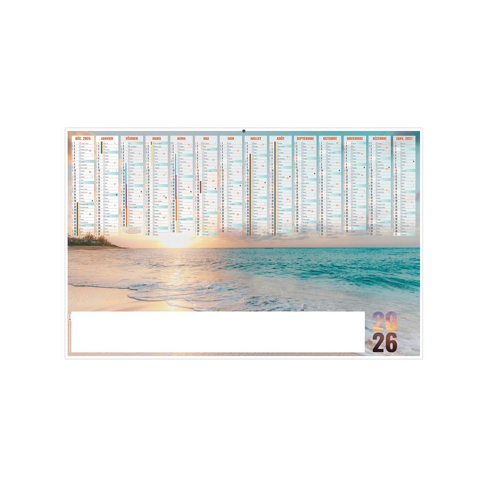 Calendriers bancaires personnalisables fabriqués en France Grand Large Souples
