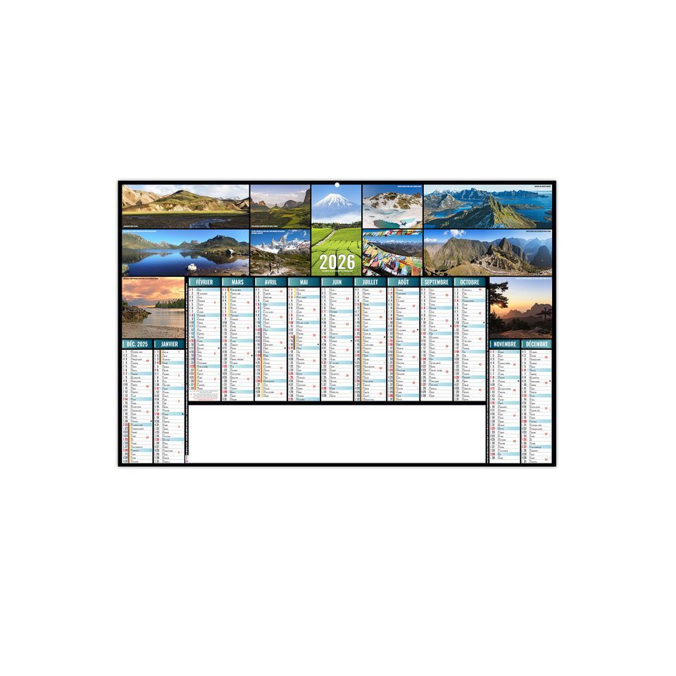 Calendriers bancaires personnalisables fabriqués en France Continental Souples