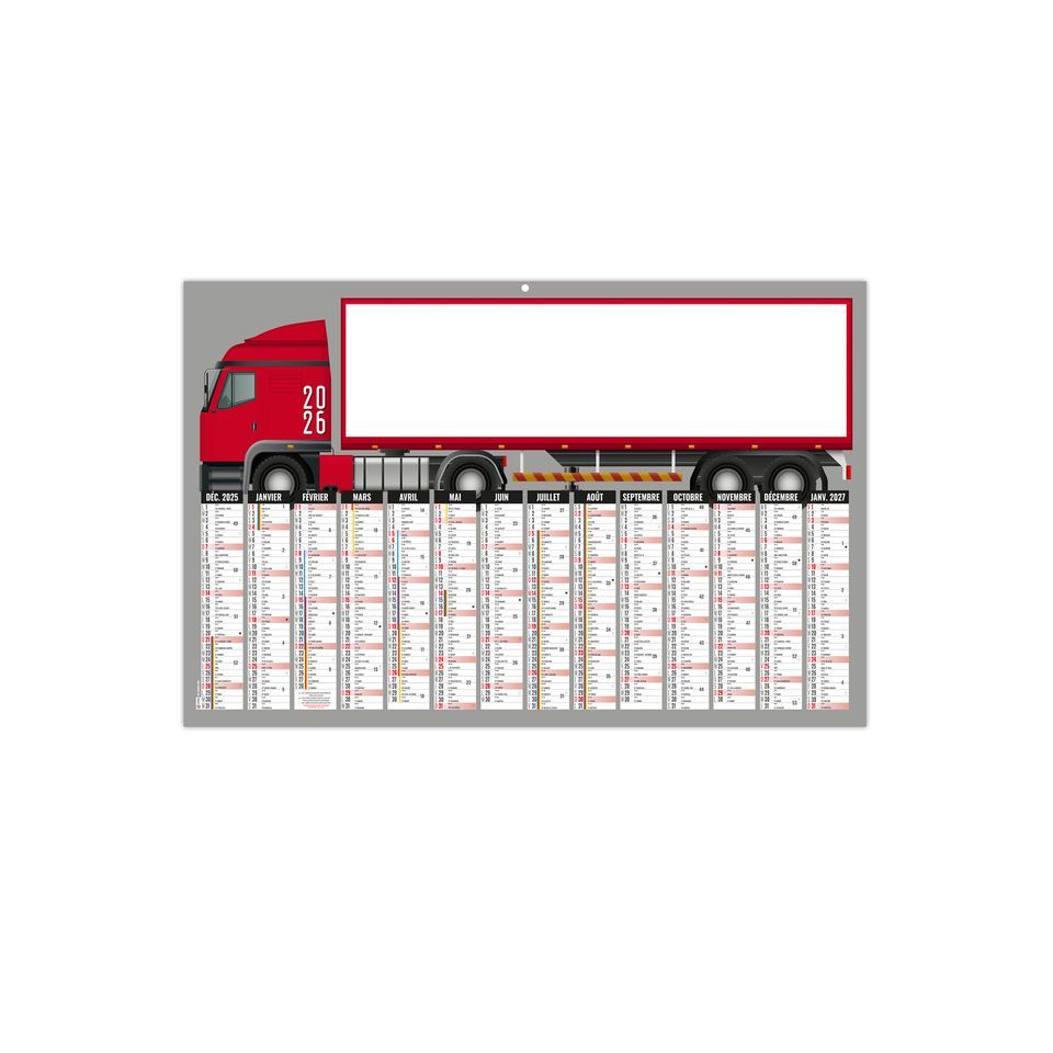 Calendriers publicitaires fabriqués en France bancaires Camion Souples