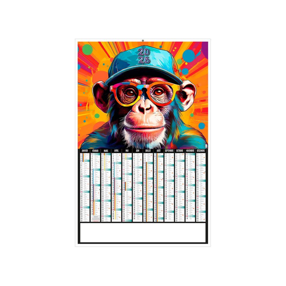 Calendriers bancaires personnalisables Monkey Souples