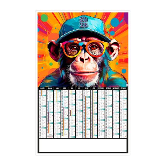 Calendriers bancaires personnalisables Monkey Souples Calendriers bancaires personnalisables Monkey Souples