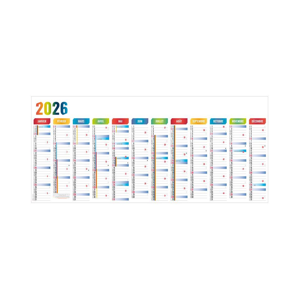 Calendriers Planning Géant personnalisables fabriqués en France