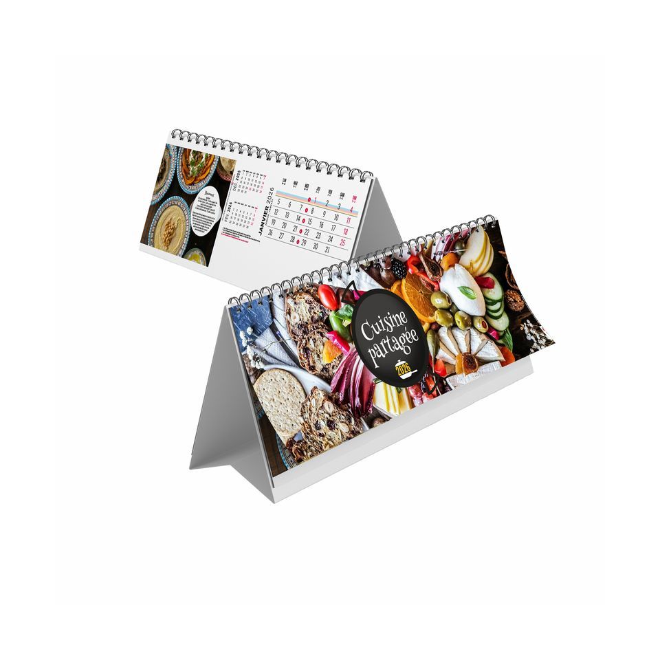 Chevalet de bureau personnalisable fabriqué en France Maxi feuillets Recettes 13 feuillets