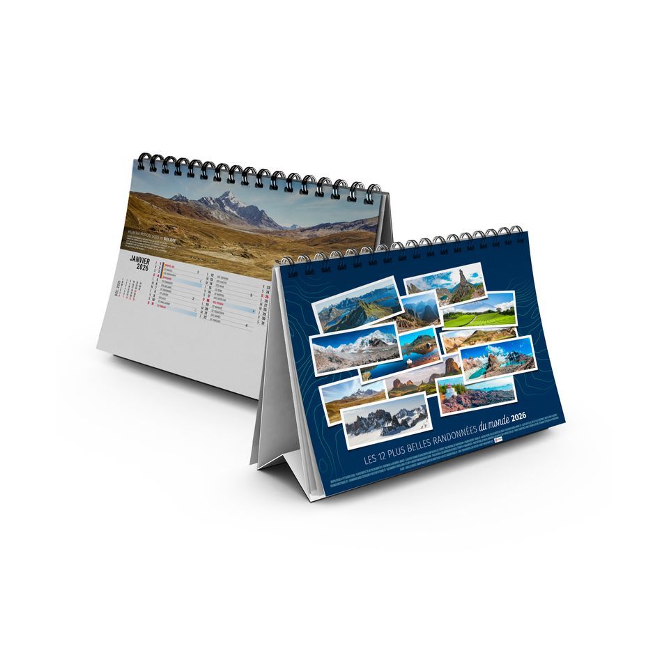 Calendrier personnalisable fabriqué en France de bureau Sentiers 13 feuillets
