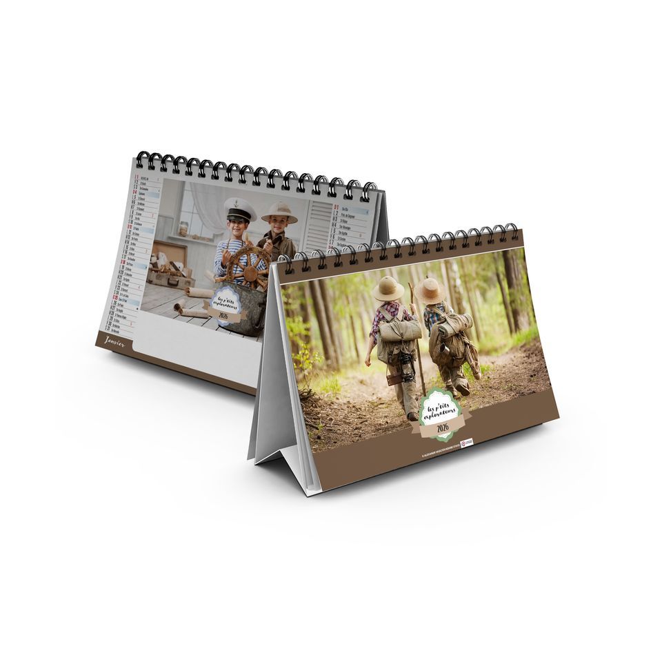 Calendrier publicitaire fabriqué en France de bureau Mômes 7 feuillets
