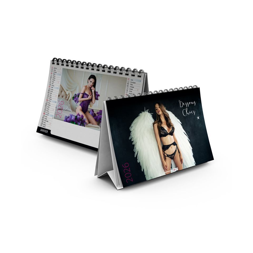 Calendrier publicitaire fabriqué en France de bureau Lingerie 7 feuillets