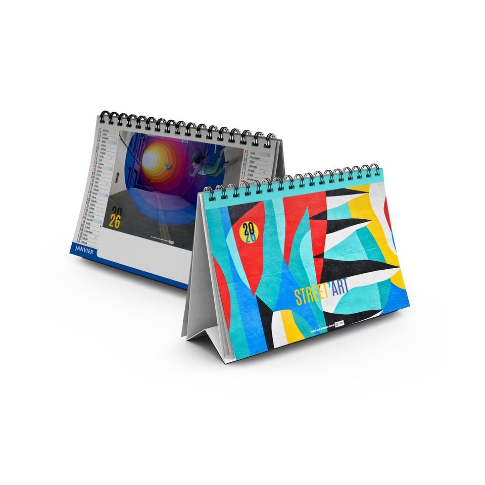 Calendrier personnalisable fabriqué en France de bureau Pop Art 7 feuillets