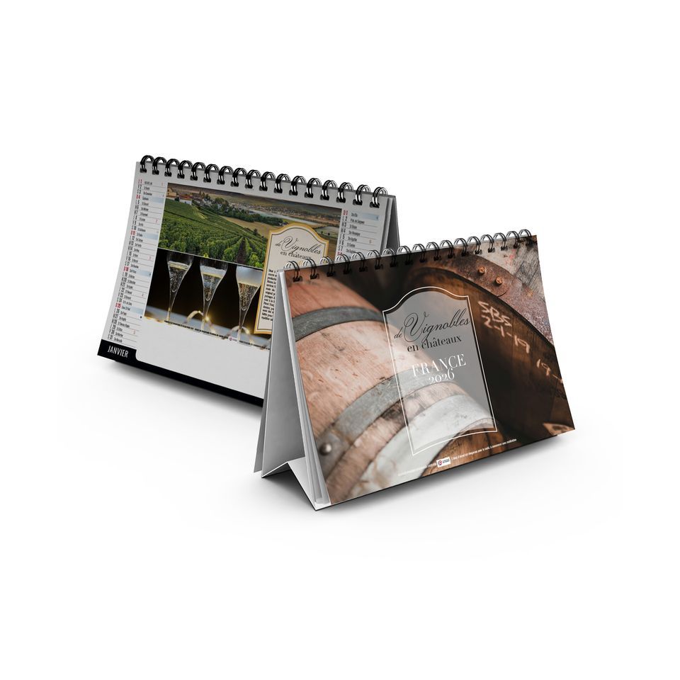 Calendrier personnalisable fabriqué en France de bureau Paysages 7 feuillets