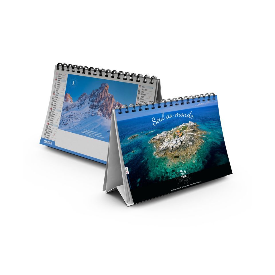 Calendrier publicitaire fabriqué en France de bureau Intégral 7 feuillets