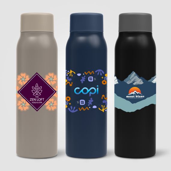 Bouteille personnalisée Breeze boissons gazeuses en Acier Inoxydable Recyclé 590 ml Bouteille personnalisée Breeze boissons gazeuses en Acier Inoxydable Recyclé 590 ml