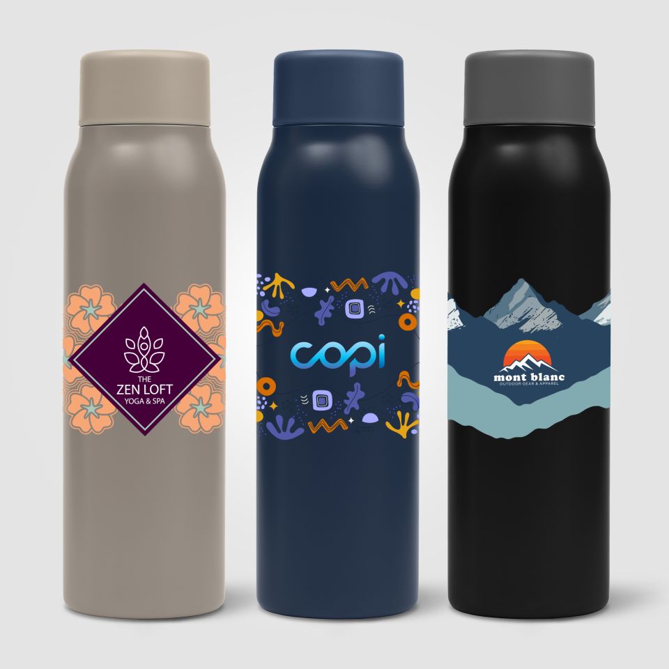 Bouteille personnalisée Breeze boissons gazeuses en Acier Inoxydable Recyclé 590 ml