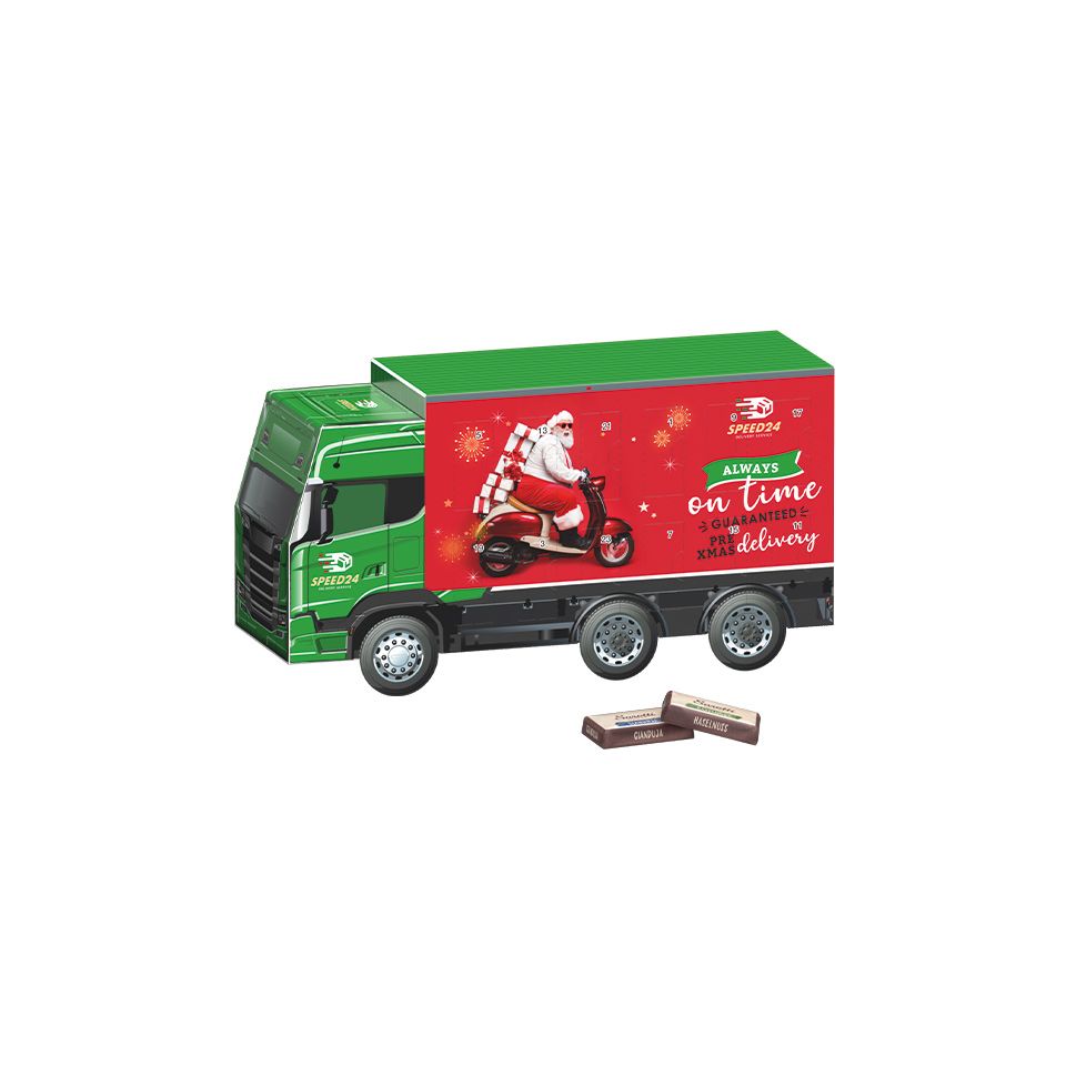 Calendrier de l’Avent personnalisé CAMION Sarotti Truck 225x120x70 mm