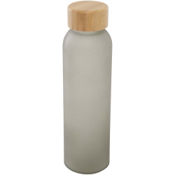 Bouteille publicitaire en verre sodocalcique mat Lume de 500 ml avec couvercle en bambou