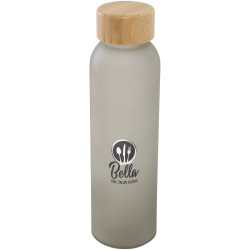 Bouteille publicitaire en verre sodocalcique mat Lume de 500 ml avec couvercle en bambou Bouteille publicitaire en verre sodocalcique mat Lume de 500 ml avec couvercle en bambou