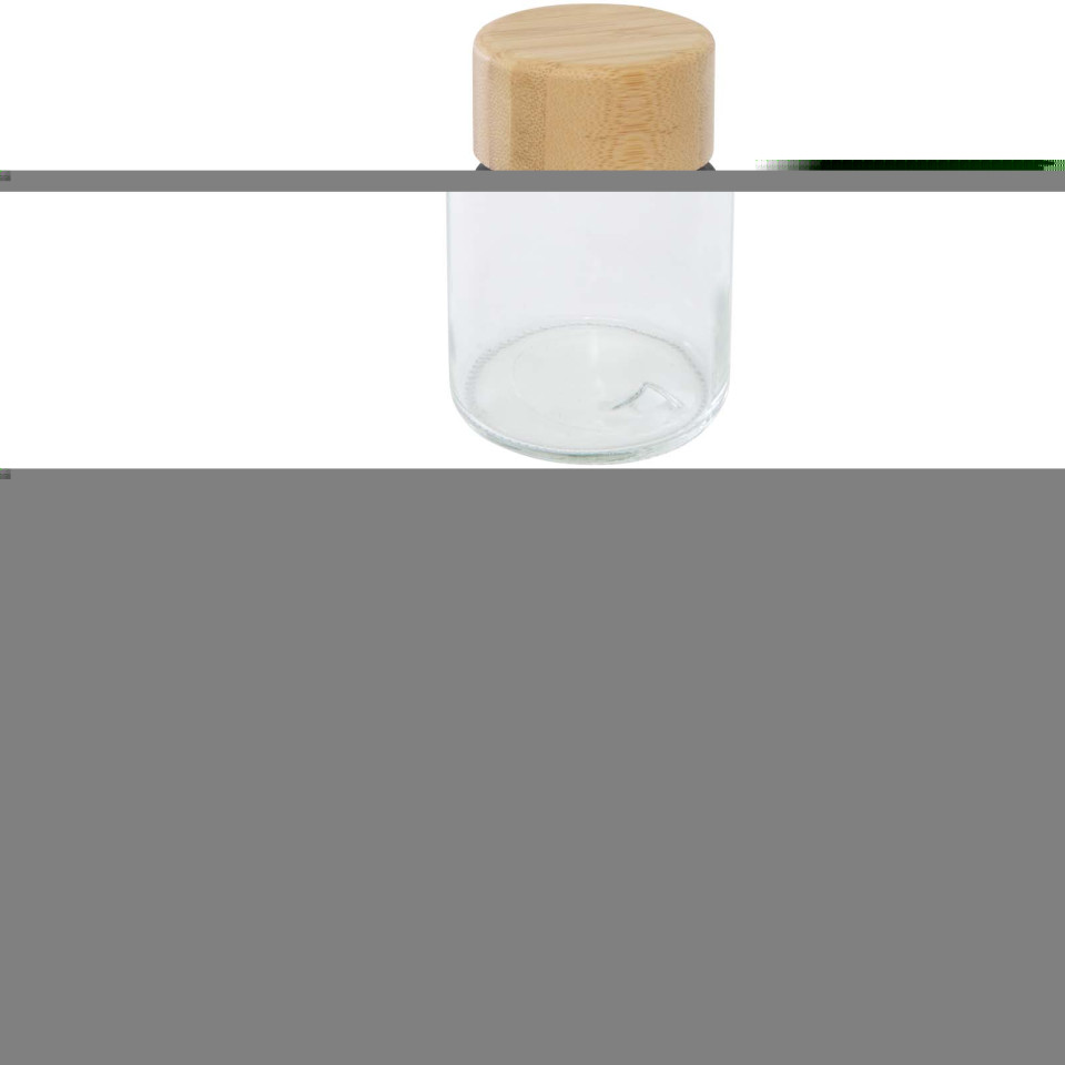 Bouteille publicitaire d'eau en verre Porto de 500 ml avec poignée en silicone et couvercle en bambou