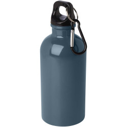 Bouteille publicitaire d'eau Oregon de 400 ml simple paroi en acier recyclé certifié RCS avec mousqueton Bouteille publicitaire d'eau Oregon de 400 ml simple paroi en acier recyclé certifié RCS avec mousqueton