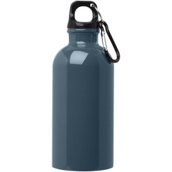 Bouteille publicitaire d'eau Oregon de 400 ml simple paroi en acier recyclé certifié RCS avec mousqueton Bouteille publicitaire d'eau Oregon de 400 ml simple paroi en acier recyclé certifié RCS avec mousqueton