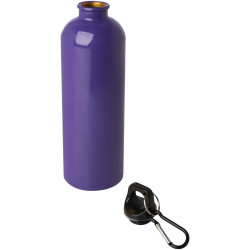 Bouteille publicitaire d'eau Oregon de 750 ml simple paroi en acier recyclé certifié RCS avec mousqueton Bouteille publicitaire d'eau Oregon de 750 ml simple paroi en acier recyclé certifié RCS avec mousqueton