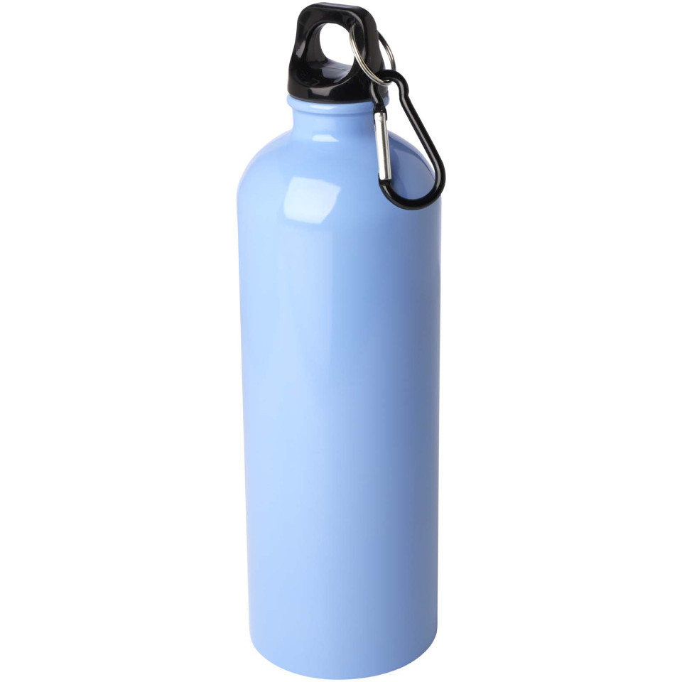 Bouteille publicitaire d'eau Oregon de 750 ml simple paroi en acier recyclé certifié RCS avec mousqueton