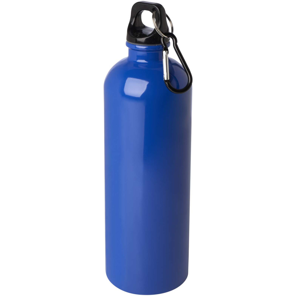 Bouteille publicitaire d'eau Oregon de 750 ml simple paroi en acier recyclé certifié RCS avec mousqueton