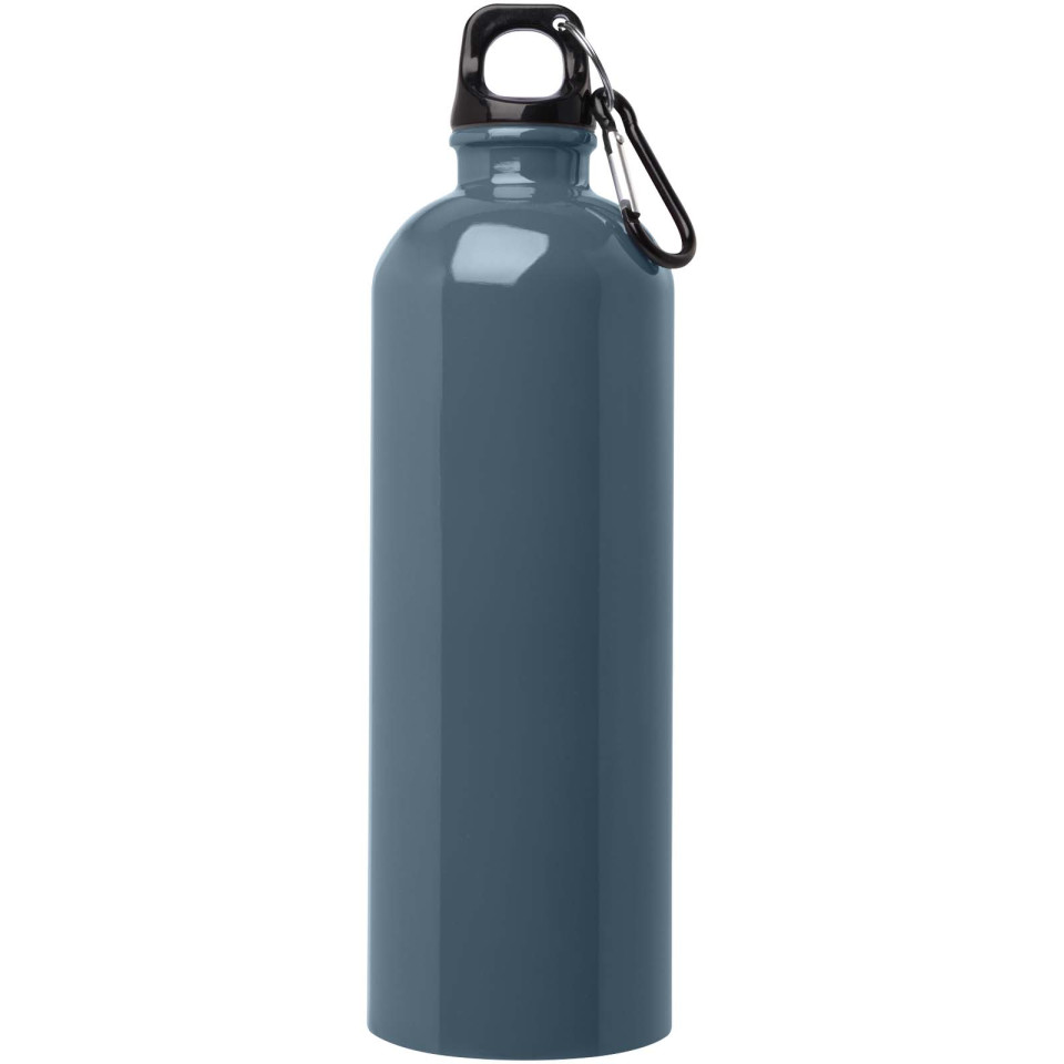Bouteille publicitaire d'eau Oregon de 750 ml simple paroi en acier recyclé certifié RCS avec mousqueton